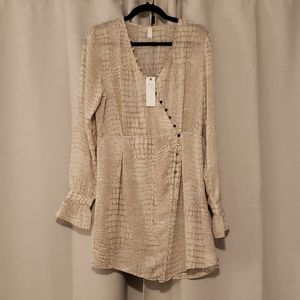 Gentle Fawn mini dress with long sleeves/side zip